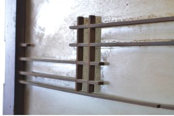 アンティーク建具　大正ロマン溢れる背の高い扉1枚(ドア、片開き戸、ガラス扉)(R-064051)