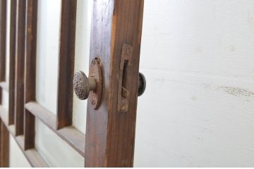 アンティーク建具　大正ロマン溢れる背の高い扉1枚(ドア、片開き戸、ガラス扉)(R-064051)