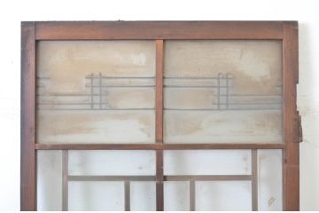 アンティーク建具　大正ロマン溢れる背の高い扉1枚(ドア、片開き戸、ガラス扉)(R-064051)