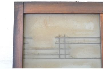 アンティーク建具　大正ロマン溢れる背の高い扉1枚(ドア、片開き戸、ガラス扉)(R-064051)