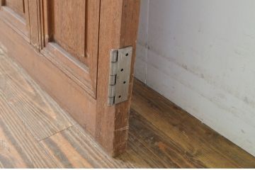 アンティーク建具　チーク材　ナチュラルで落ち着いた雰囲気のドア1枚(扉、木製ドア、ガラス扉)(R-064052)