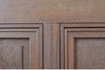 アンティーク建具　チーク材　ナチュラルで落ち着いた雰囲気のドア1枚(扉、木製ドア、ガラス扉)(R-064052)