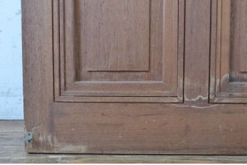アンティーク建具　チーク材　ナチュラルで落ち着いた雰囲気のドア1枚(扉、木製ドア、ガラス扉)(R-064052)