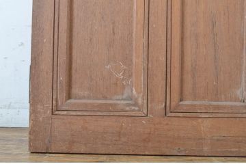 アンティーク建具　チーク材　ナチュラルで落ち着いた雰囲気のドア1枚(扉、木製ドア、ガラス扉)(R-064052)