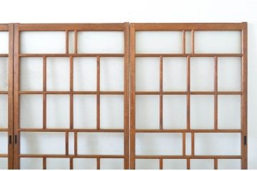 アンティーク建具　大正ロマンの雰囲気を醸し出すガラス戸4枚セット(引き戸)(R-064053)