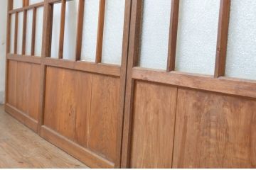 アンティーク建具　大正ロマンの雰囲気を醸し出すガラス戸4枚セット(引き戸)(R-064053)