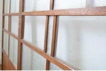 アンティーク建具　大正ロマンの雰囲気を醸し出すガラス戸4枚セット(引き戸)(R-064053)