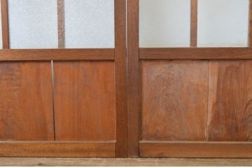 アンティーク建具　大正ロマンの雰囲気を醸し出すガラス戸4枚セット(引き戸)(R-064053)