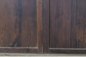 アンティーク建具　落ち着いた和の空間を演出するガラス帯戸2枚セット(引き戸、板戸)(R-064054)
