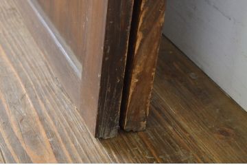 アンティーク建具　落ち着いた和の空間を演出するガラス帯戸2枚セット(引き戸、板戸)(R-064054)