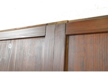 アンティーク建具　落ち着いた和の空間を演出するガラス帯戸4枚セット(引き戸、板戸)(R-064055)
