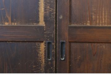 アンティーク建具　あたたかみのある木の風合いが感じられる帯戸4枚セット(板戸、引き戸)(R-064056)