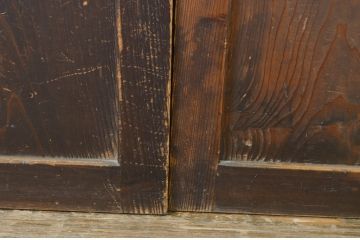 アンティーク建具　あたたかみのある木の風合いが感じられる帯戸4枚セット(板戸、引き戸)(R-064056)