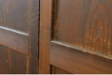 アンティーク建具　あたたかみのある木の風合いが感じられる帯戸4枚セット(板戸、引き戸)(R-064056)