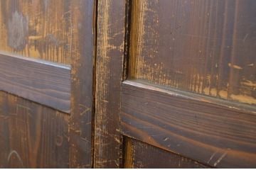 アンティーク建具　あたたかみのある木の風合いが感じられる帯戸4枚セット(板戸、引き戸)(R-064056)