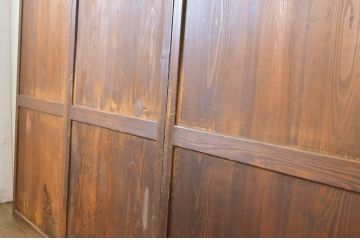アンティーク建具　あたたかみのある木の風合いが感じられる帯戸4枚セット(板戸、引き戸)(R-064056)