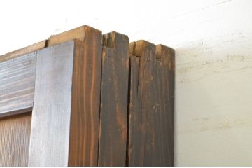 アンティーク建具　あたたかみのある木の風合いが感じられる帯戸4枚セット(板戸、引き戸)(R-064056)