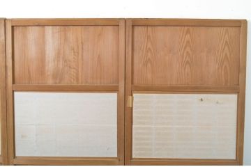 アンティーク建具　味わい深い風合いが魅力の障子帯戸4枚セット(障子戸、格子戸、板戸、引き戸)(R-064057)