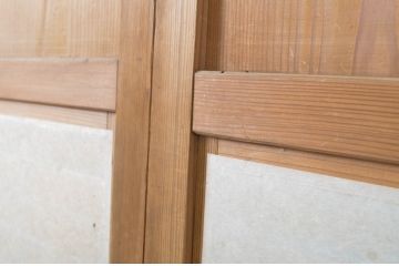 アンティーク建具　味わい深い風合いが魅力の障子帯戸4枚セット(障子戸、格子戸、板戸、引き戸)(R-064057)