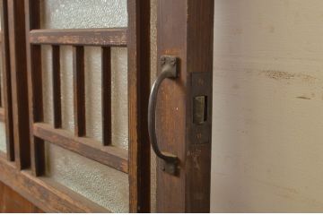 アンティーク建具　大正ロマンの懐かしさを感じさせる扉1枚(ドア、ガラスドア、片開ドア、木製ドア)(R-064058)