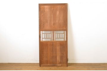 アンティーク建具　大正ロマンの懐かしさを感じさせる扉1枚(ドア、ガラスドア、片開ドア、木製ドア)(R-064058)