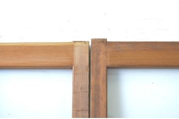 アンティーク建具　シンプルで取り入れやすいガラス戸3枚セット(引き戸)(R-064059)