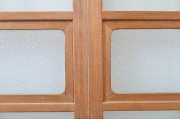 アンティーク建具　シンプルで取り入れやすいガラス戸3枚セット(引き戸)(R-064059)