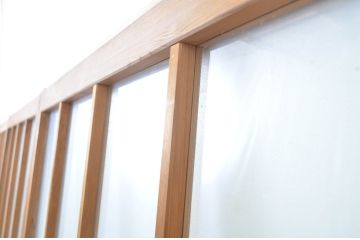 アンティーク建具　シンプルで取り入れやすいガラス戸3枚セット(引き戸)(R-064059)