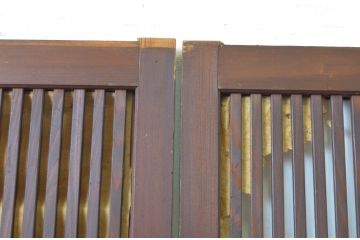 アンティーク建具　和の風情が感じられる裏障子付き格子戸3枚セット(障子戸、引き戸、ガラス帯戸)(R-064062)