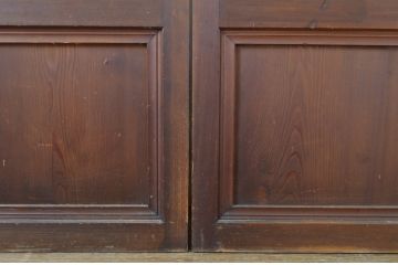 アンティーク建具　和の風情が感じられる裏障子付き格子戸3枚セット(障子戸、引き戸、ガラス帯戸)(R-064062)