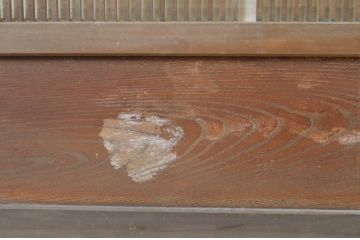 アンティーク建具　腰板欅(ケヤキ)材　和の風情が感じられる裏障子付き格子戸4枚セット(障子戸、引き戸、ガラス帯戸)(R-064063)