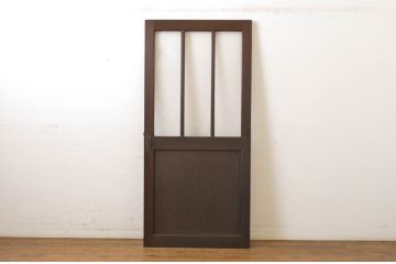 アンティーク建具　大正ロマン　レトロな雰囲気を演出するガラス扉1枚(ドア、木製扉)(R-064064)