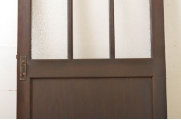 アンティーク建具　大正ロマン　レトロな雰囲気を演出するガラス扉1枚(ドア、木製扉)(R-064064)