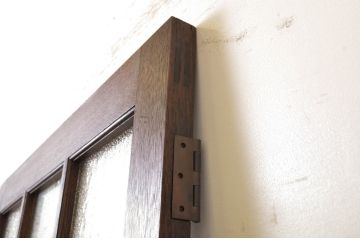 アンティーク建具　大正ロマン　レトロな雰囲気を演出するガラス扉1枚(ドア、木製扉)(R-064064)