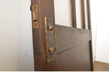 アンティーク建具　大正ロマン　レトロな雰囲気を演出するガラス扉1枚(ドア、木製扉)(R-064064)