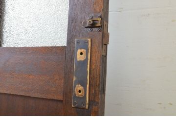 アンティーク建具　大正ロマン　レトロな雰囲気を演出するガラス扉1枚(ドア、木製扉)(R-064064)