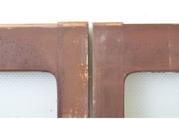 アンティーク建具　レトロな空間を引き立たせるプレスガラス窓2枚セット(ガラス戸、引き戸)(R-064065)