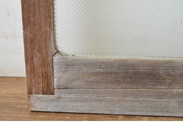 アンティーク建具　レトロな空間を引き立たせるプレスガラス窓2枚セット(ガラス戸、引き戸)(R-064065)