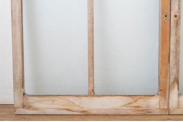 アンティーク建具　レトロな空間を引き立たせるプレスガラス窓2枚セット(ガラス戸、引き戸)(R-064065)