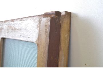 アンティーク建具　レトロな空間を引き立たせるプレスガラス窓2枚セット(ガラス戸、引き戸)(R-064065)