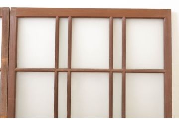 アンティーク建具　大正ロマンの雰囲気香るガラス窓2枚セット(ガラス戸、引き戸)(R-064066)