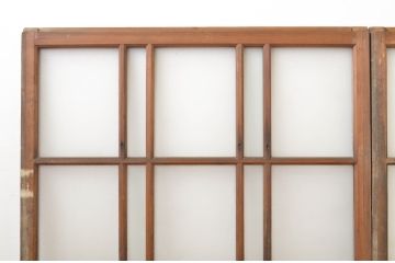 アンティーク建具　大正ロマンの雰囲気香るガラス窓2枚セット(ガラス戸、引き戸)(R-064066)