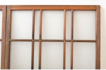 アンティーク建具　大正ロマンの雰囲気香るガラス窓2枚セット(ガラス戸、引き戸)(R-064066)