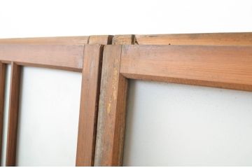 アンティーク建具　大正ロマンの雰囲気香るガラス窓2枚セット(ガラス戸、引き戸)(R-064066)