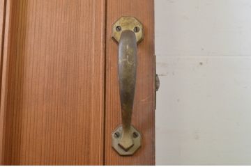 アンティーク建具　大正ロマン　エッチングガラスがおしゃれな古い洋館のドア1枚(彫刻ガラス、扉、木製扉、ガラス扉)(R-064069)
