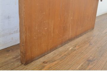 アンティーク建具　柾目の美しいプレスガラス入りドア1枚(扉、木製扉、ガラス扉)(R-064070)