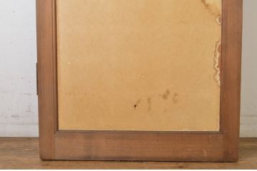 アンティーク建具　柾目の美しいプレスガラス入りドア1枚(扉、木製扉、ガラス扉)(R-064070)