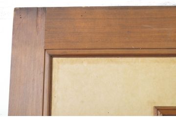 アンティーク建具　柾目の美しいプレスガラス入りドア1枚(扉、木製扉、ガラス扉)(R-064070)