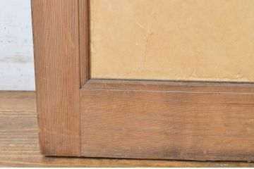 アンティーク建具　柾目の美しいプレスガラス入りドア1枚(扉、木製扉、ガラス扉)(R-064070)