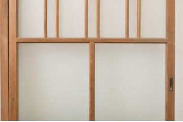 アンティーク建具　大正ロマンの雰囲気を醸し出すガラス戸2枚セット(引き戸)(R-064071)